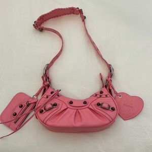 Pink leather bag new le cagole